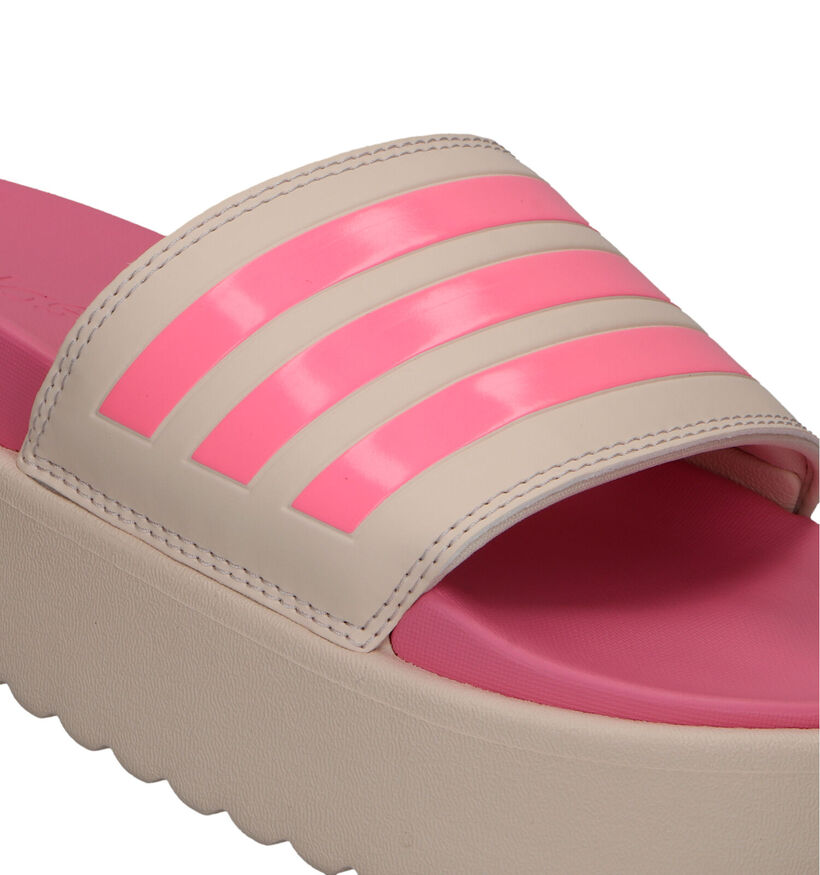 adidas Adilette Platform Nu-pieds en Rose pour femmes (318891)