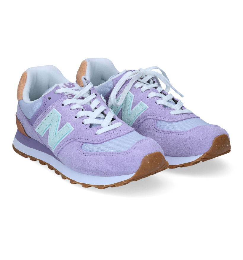 New Balance WL 574 Baskets en Vert pour femmes (349411) - pour semelles orthopédiques
