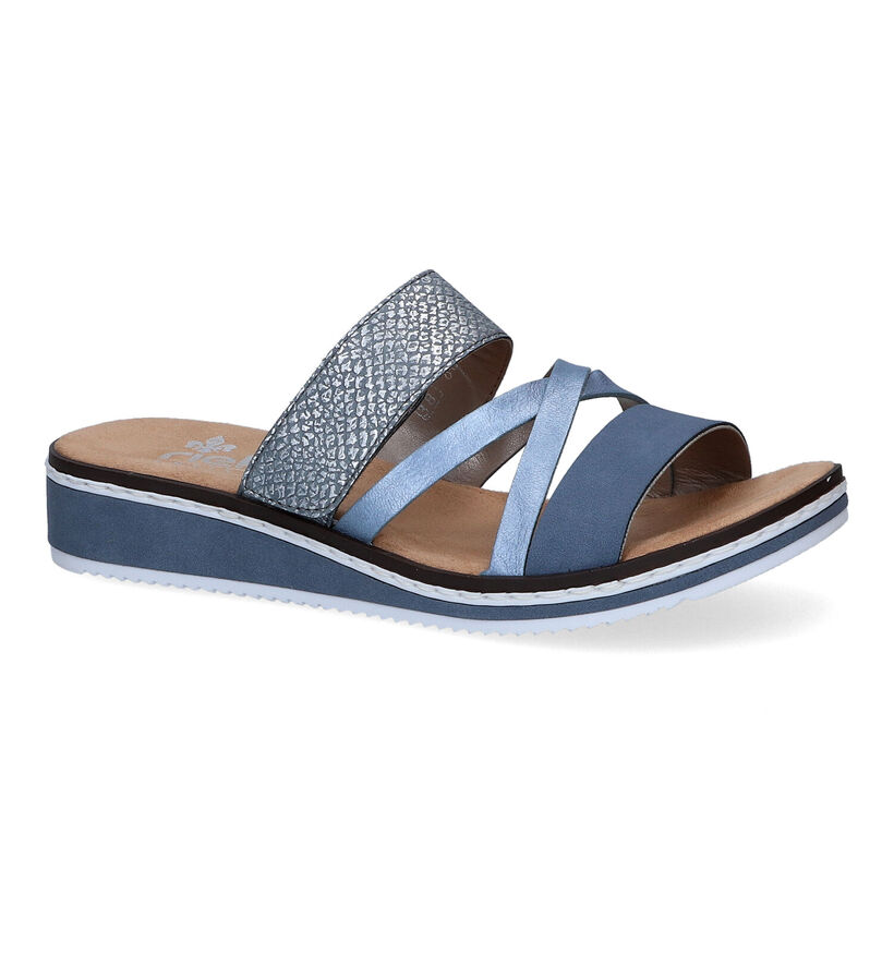 Rieker Blauwe Slippers in kunstleer (306782)