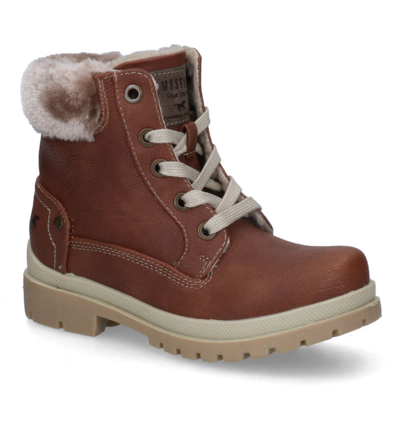 Mustang Bottines robustes en Cognac en simili cuir (313988)