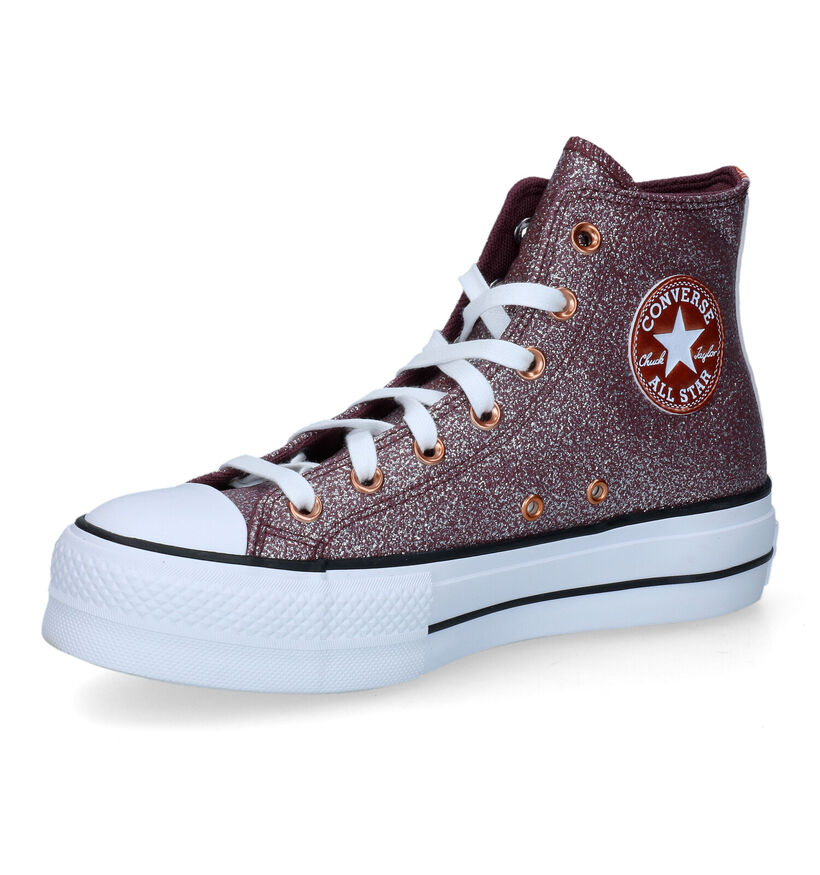 Converse CT All Star Lift Forest Glam Baskets en Bordeaux pour femmes (317412)