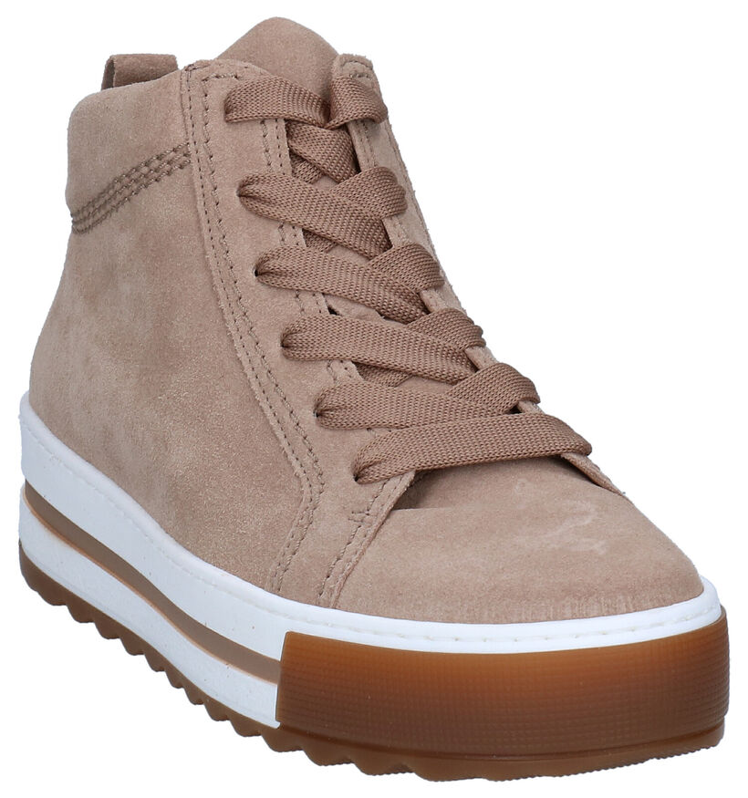 Gabor Optifit Beige Hoge Sneakers in daim (283531)