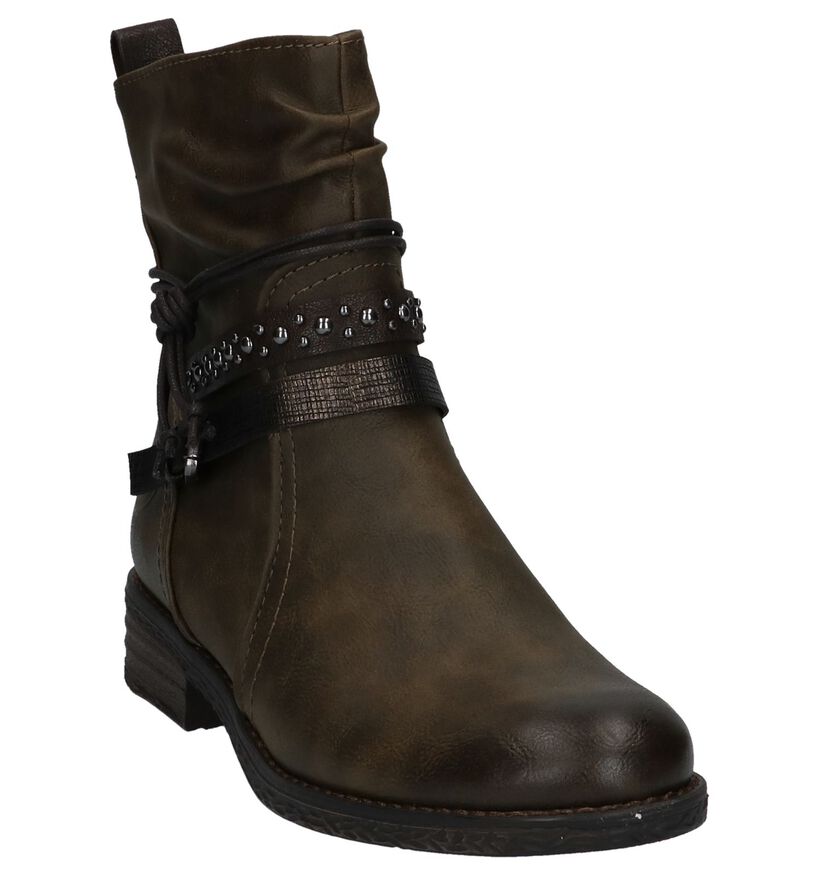 Kaki Boots met Studs Marco Tozzi in kunstleer (226318)