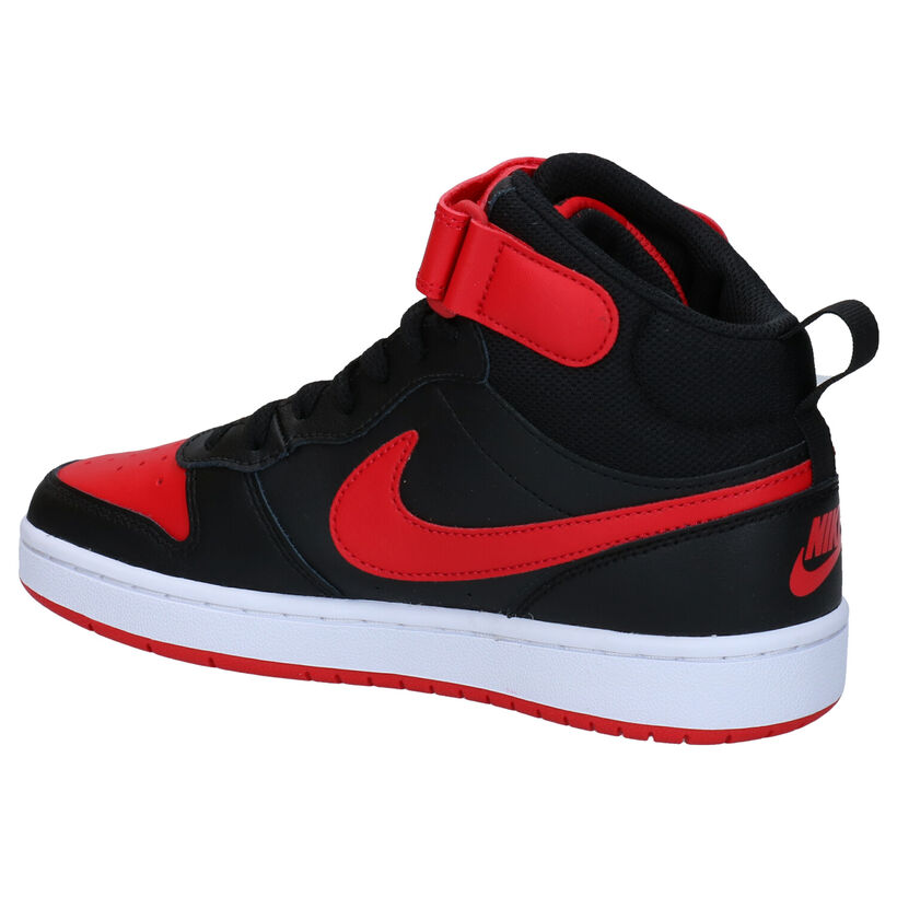 Nike Court Borough Baskets en Noir en cuir (293611)