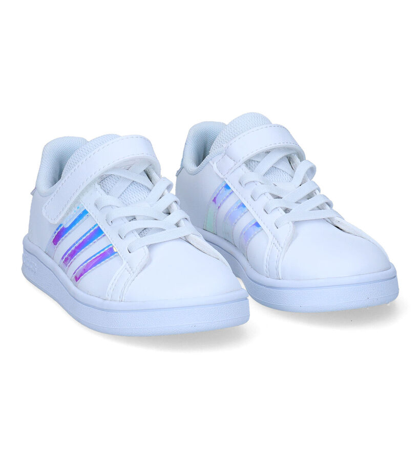 adidas Grand Court C Baskets en Blanc pour filles (314611) - pour semelles orthopédiques