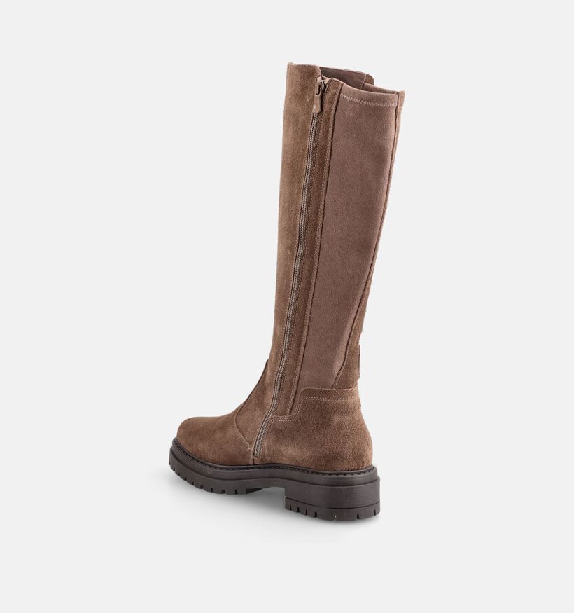 NeroGiardini Taupe Lange Laarzen voor dames (379447) - geschikt voor steunzolen