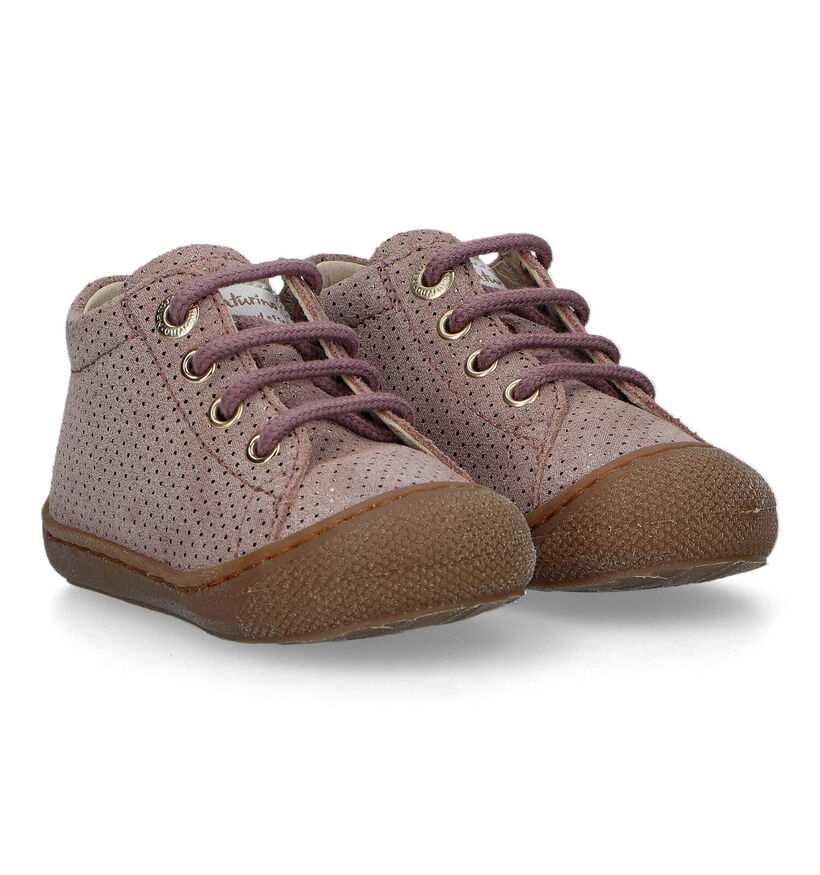 Naturino Cocoon Suede Roze Babyschoentjes voor meisjes (331545) - geschikt voor steunzolen