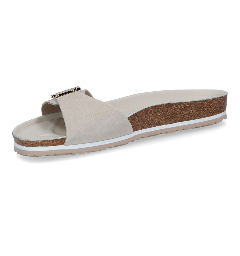 Tommy Hilfiger Molded Footbed Flat Ecru Slippers in daim (303996)