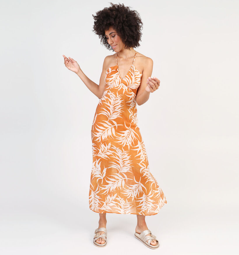 Vila Lyria Robe longue en Orange pour femmes (342101)