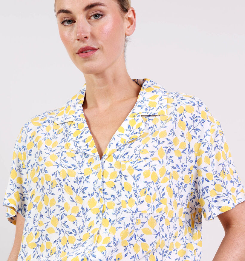 Pieces Barri 2/4 Gele Blouse met Bloemenprint voor dames (369213)
