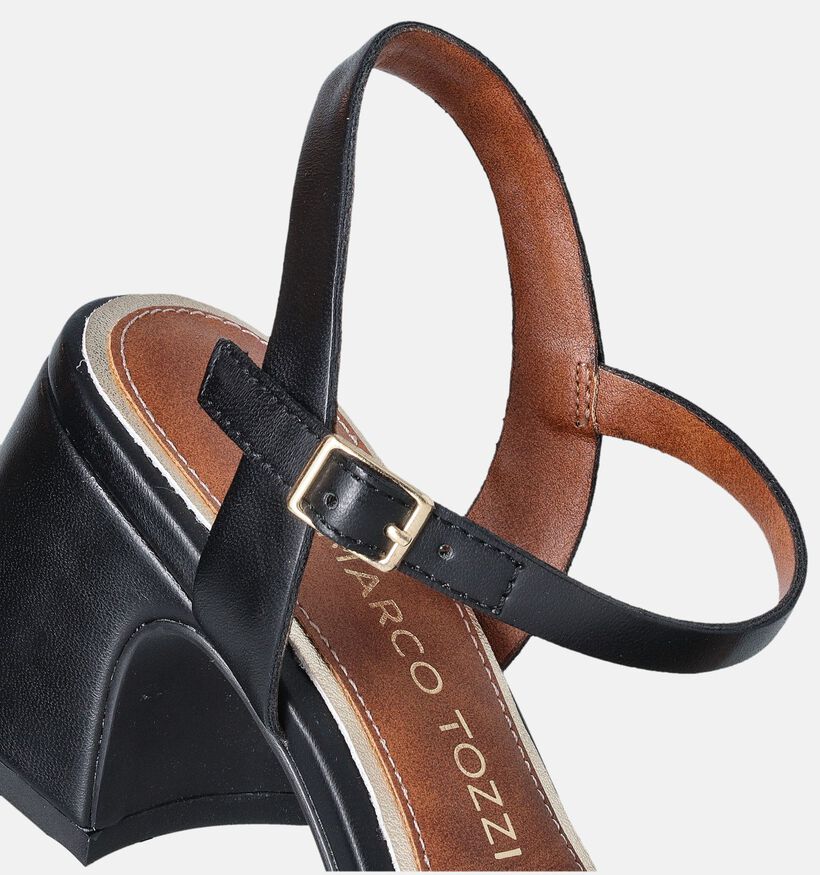 Marco Tozzi Zwarte Sandalen met blokhak voor dames (354228)