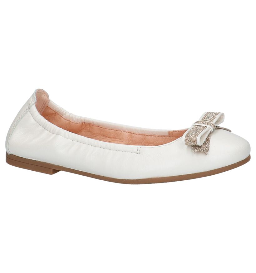 Lichtbeige Unisa Ballerina's in leer (217296)