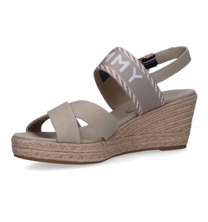 Tommy Hilfiger Seasonal Webbing Wedge Sandales en Vert en textile (321019)