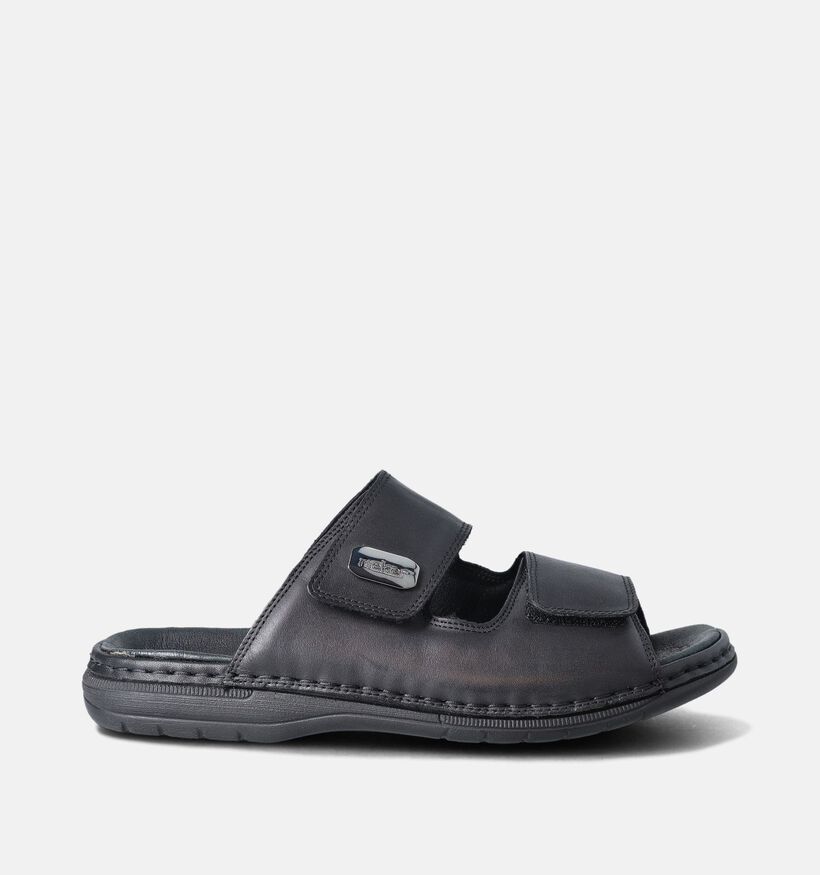 Rieker Zwarte Slippers Velcro voor heren (366091)