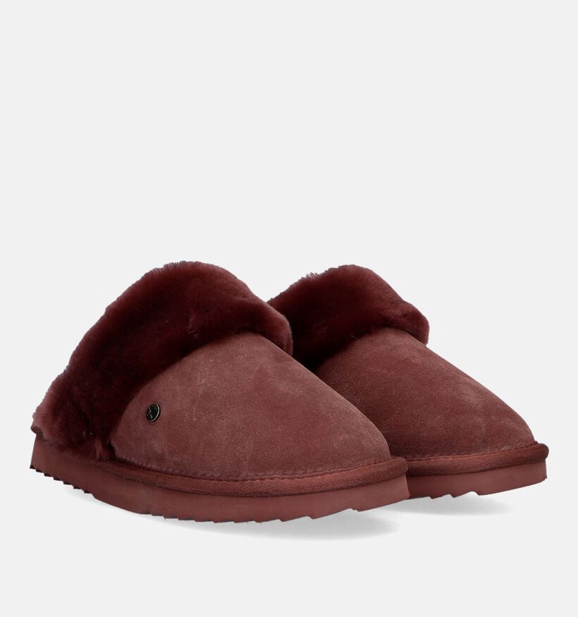 Warmbat Flurry Cognac Wollen Pantoffels voor dames (329908)