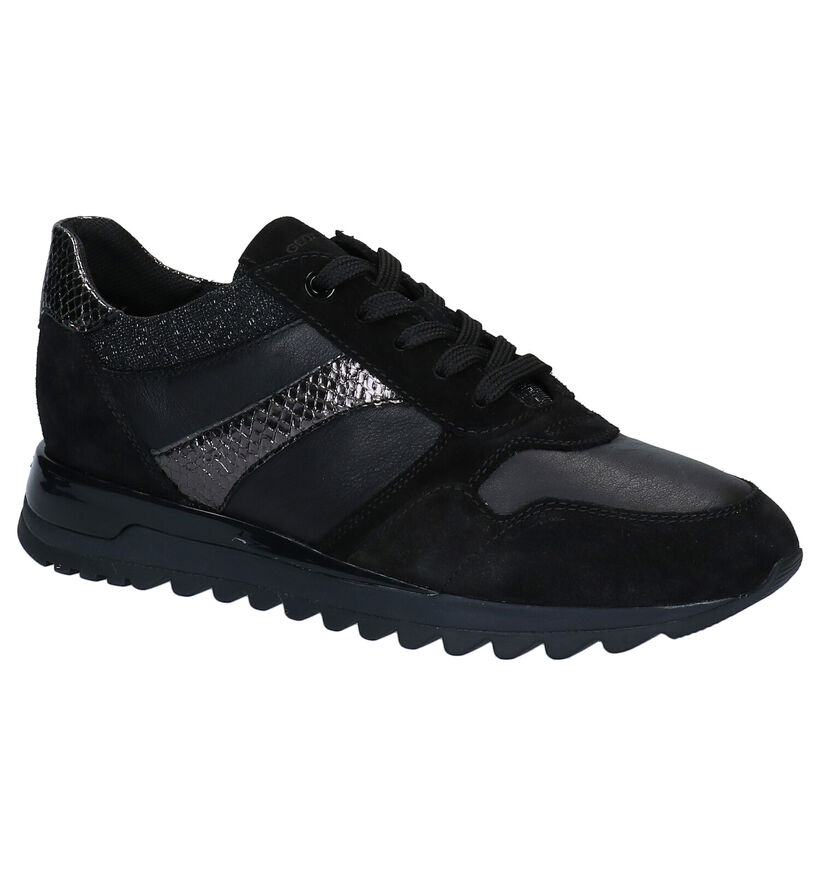 Geox Tabelya Chaussures à Lacets en Noir en cuir (278858)