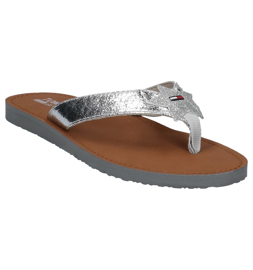 Zilveren Teenslipper Tommy Hilfiger Glitter Beach Sandal in kunstleer (212745)