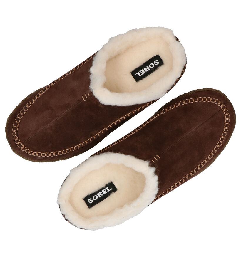 Sorel Lanner Ridge Zwarte Pantoffels in daim (294137)