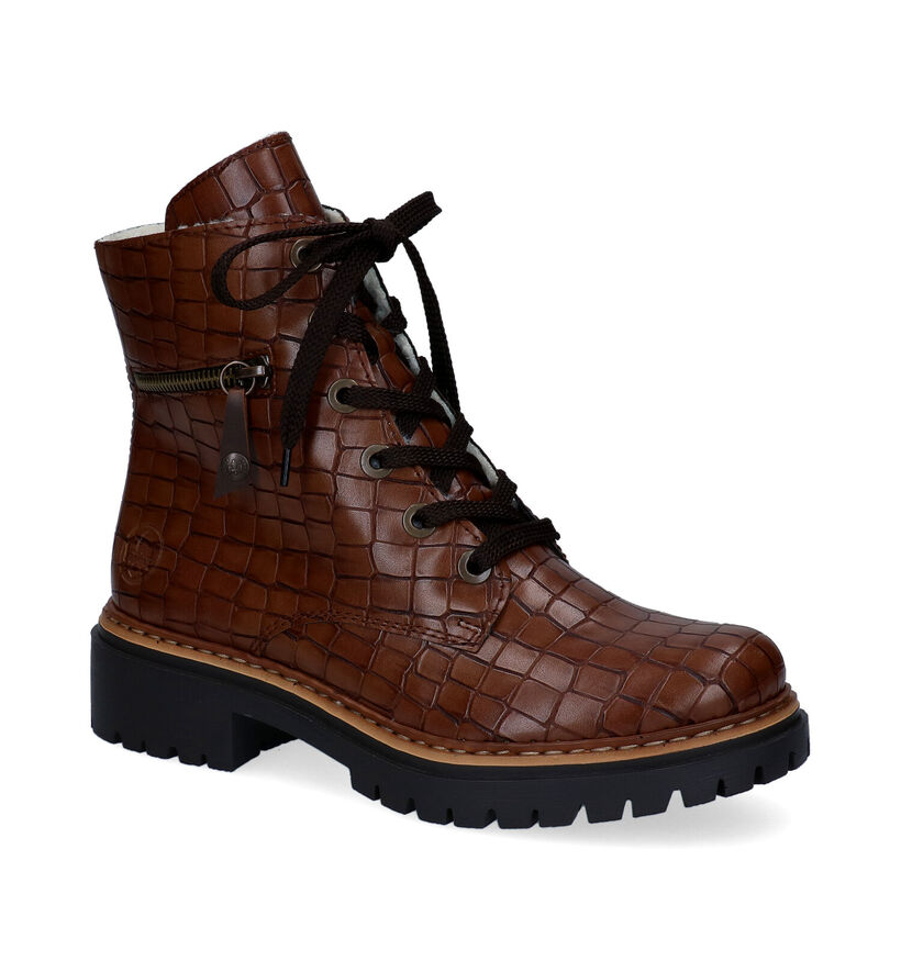 Rieker Boots à lacets en Cognac en simili cuir (299392)