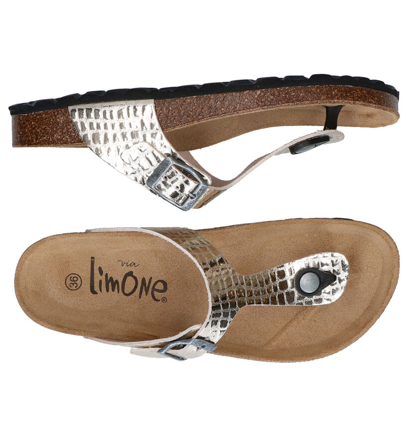 Via Limone Tongs en Or en simili cuir (287644)