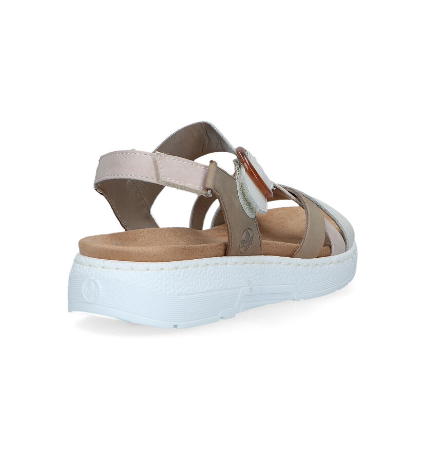 Rieker Beige Sandalen voor dames (323669) - geschikt voor steunzolen