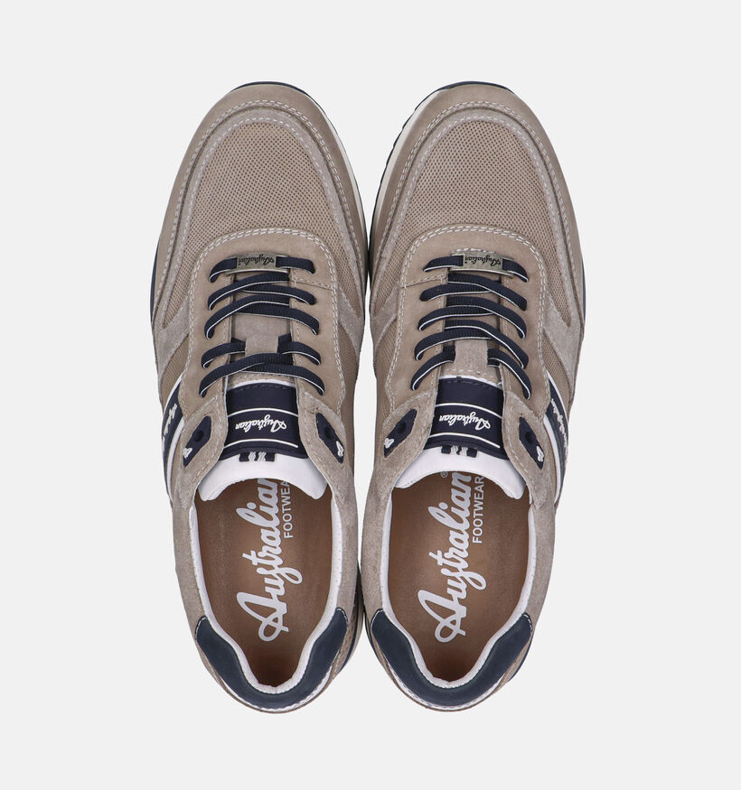 Australian Filmon Chaussures &agrave; lacets en Beige fonc&eacute;/Bleu pour hommes (369700) - pour semelles orthop&eacute;diques