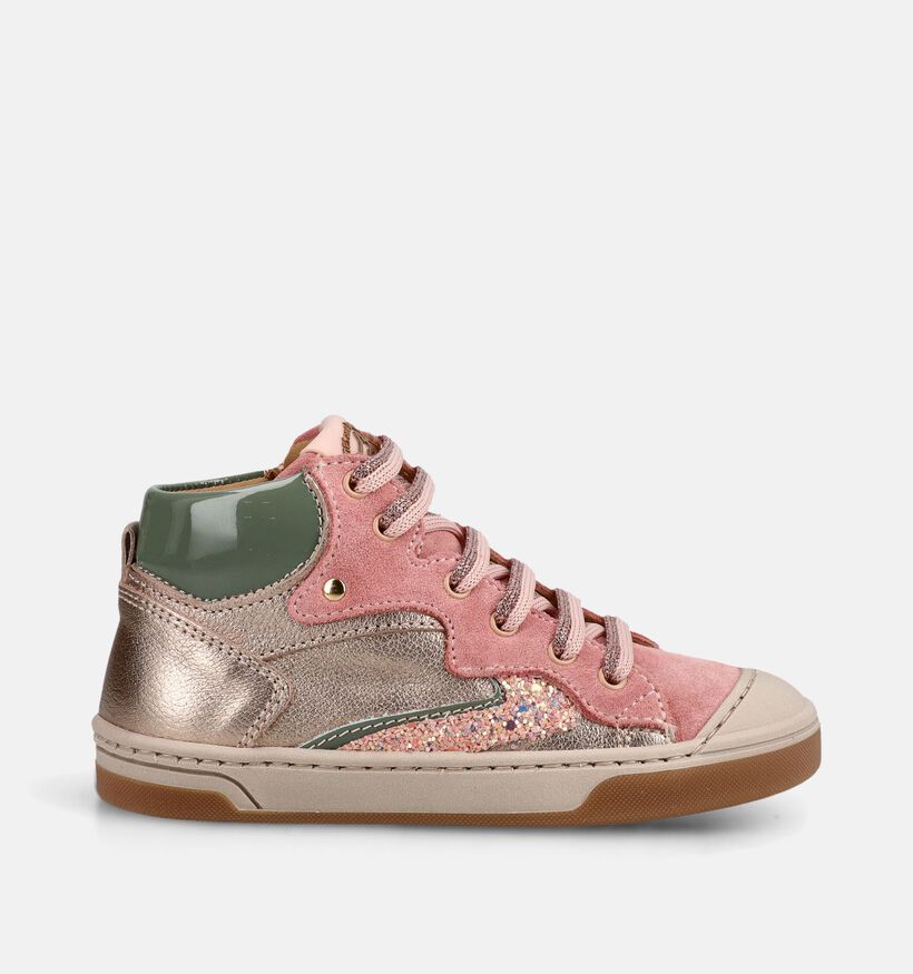 STONES and BONES Dalis Boots &agrave; lacets en Rose pour filles (381401) - pour semelles orthop&eacute;diques