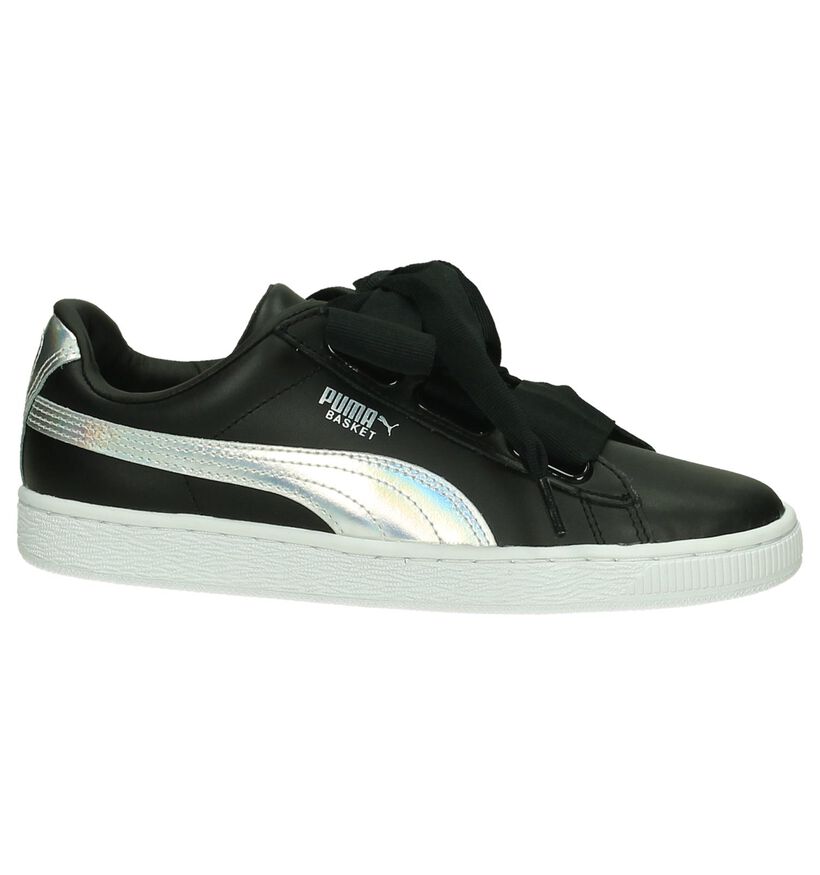 Puma Basket Heart Baskets basses en Noir en cuir (190371)