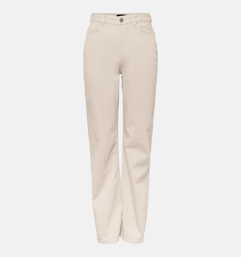 Pieces holly Jeans patte d'éléphant en Beige pour femmes (323756)