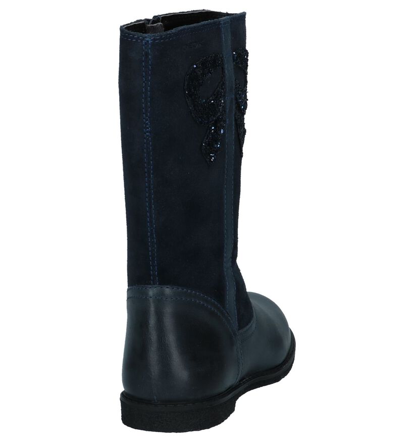 Geox Bottes hautes en Bleu foncé en cuir (223152)