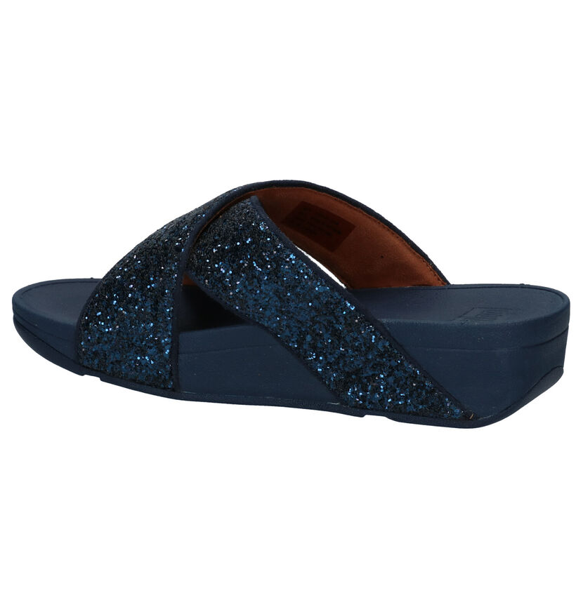 FitFlop Lulu Glitter Blauwe Slippers in kunststof (286108)