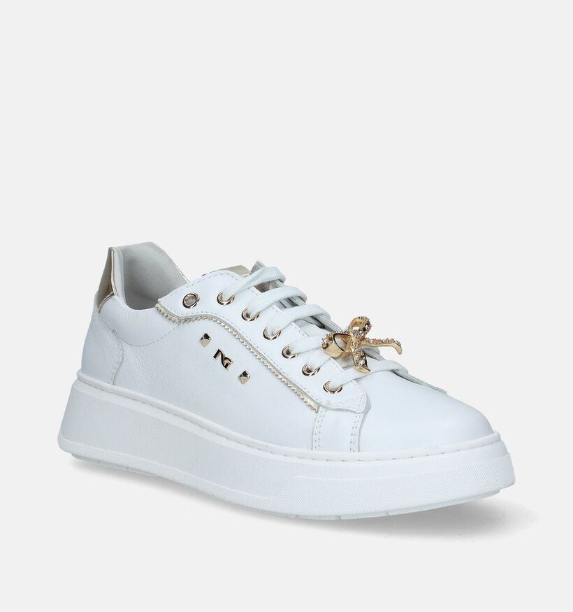 NeroGiardini Witte Sneakers voor dames (337183) - geschikt voor steunzolen