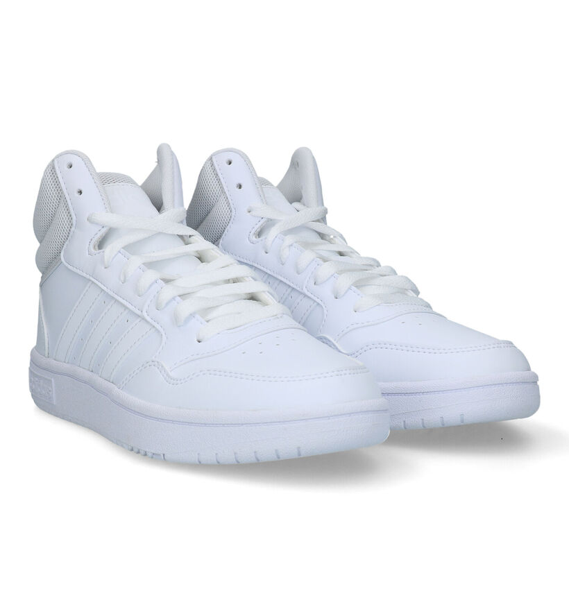 adidas Hoops 3.0 Mid Zwarte Sneakers in kunstleer (316561)