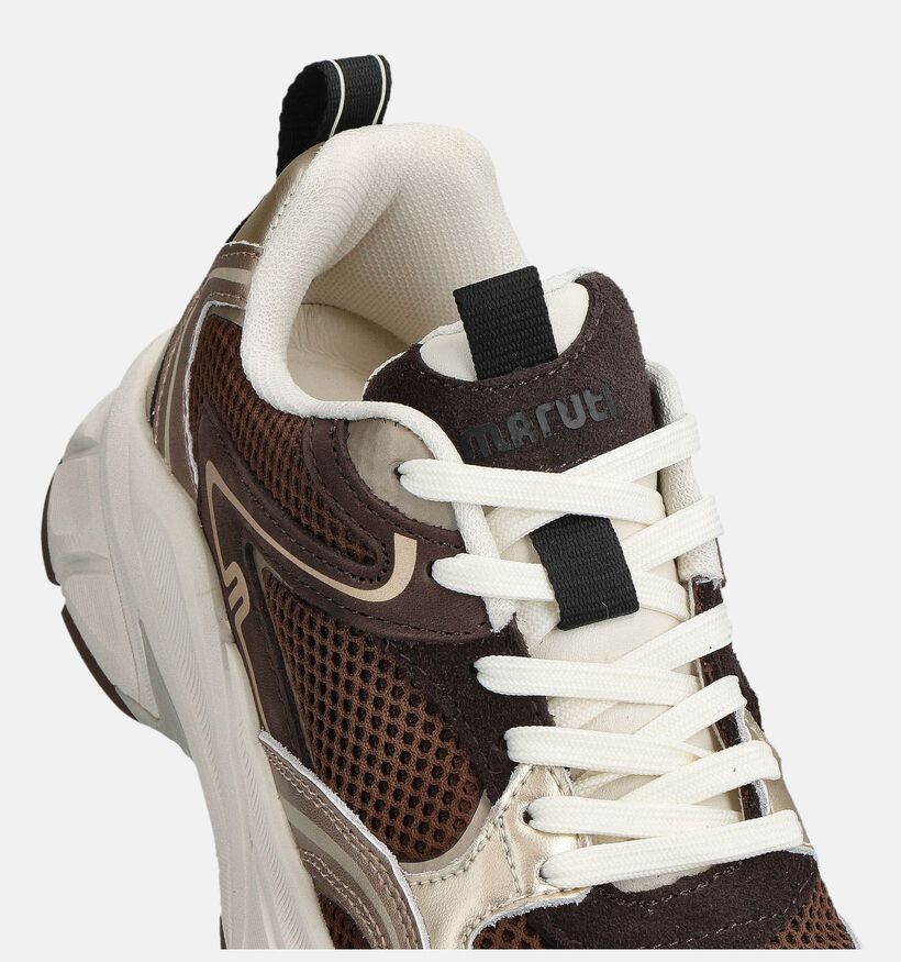Maruti Novi Donkerbruine Sneakers voor dames (360821) - geschikt voor steunzolen