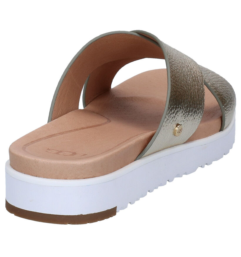 UGG Kari Gouden Slippers in leer (285502)