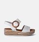 Gabor Best Fitting Witte Sandalen met sleehak voor dames (352071)