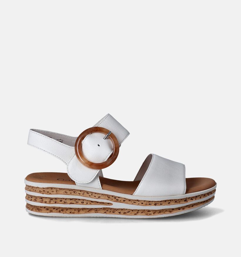 Gabor Best Fitting Witte Sandalen met sleehak voor dames (352071)