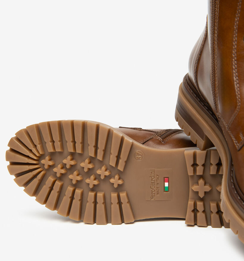 NeroGiardini Boots à lacets en Cognac pour femmes (363960) - pour semelles orthopédiques