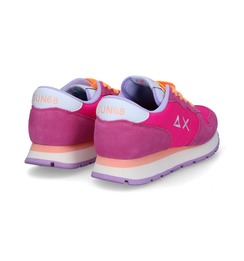 Sun 68 Ally Solid Nylon Fuchsia Sneakers in nubuck (304668)