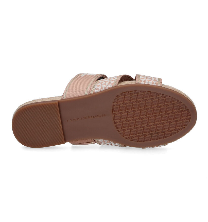 TH Tommy Webbing Nu-pieds en Beige pour femmes (304007)