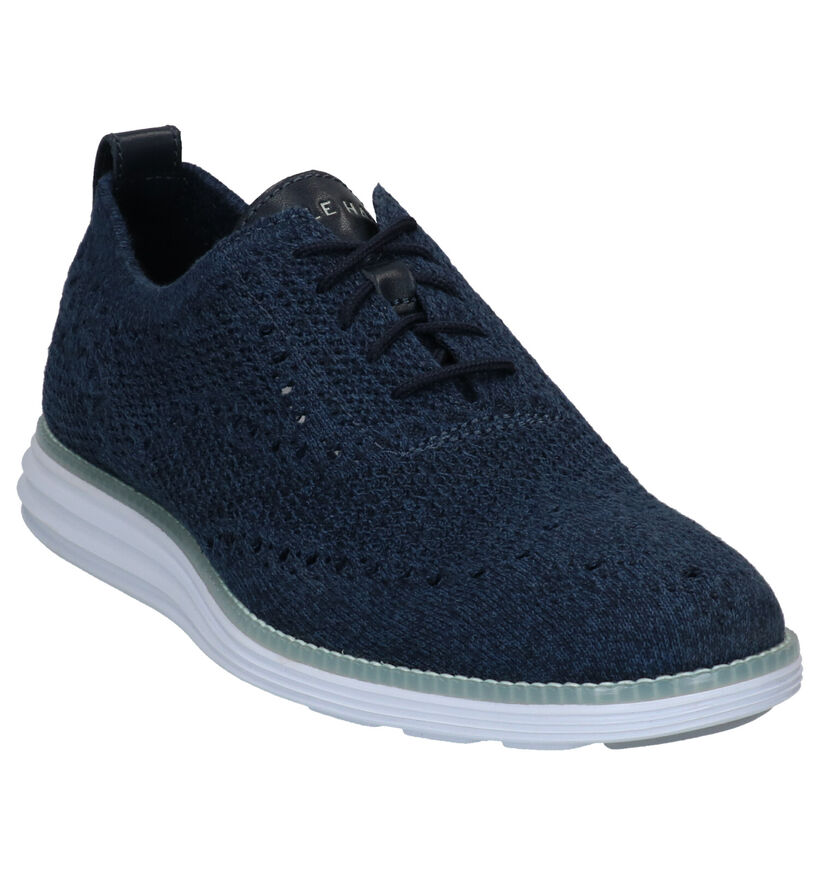 Cole Haan Original Grand Blauwe Veterschoenen in stof (267439)