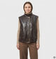 Ador&eacute; Gloria Bruine Mouwloze Jas Lederlook met Warme Voering voor dames (384089)