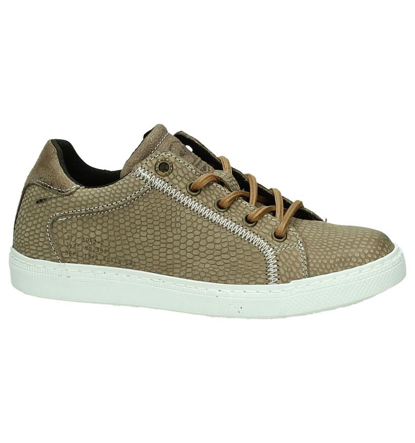 Bullboxer Lage Sneaker Taupe met Slangenprint , , pdp