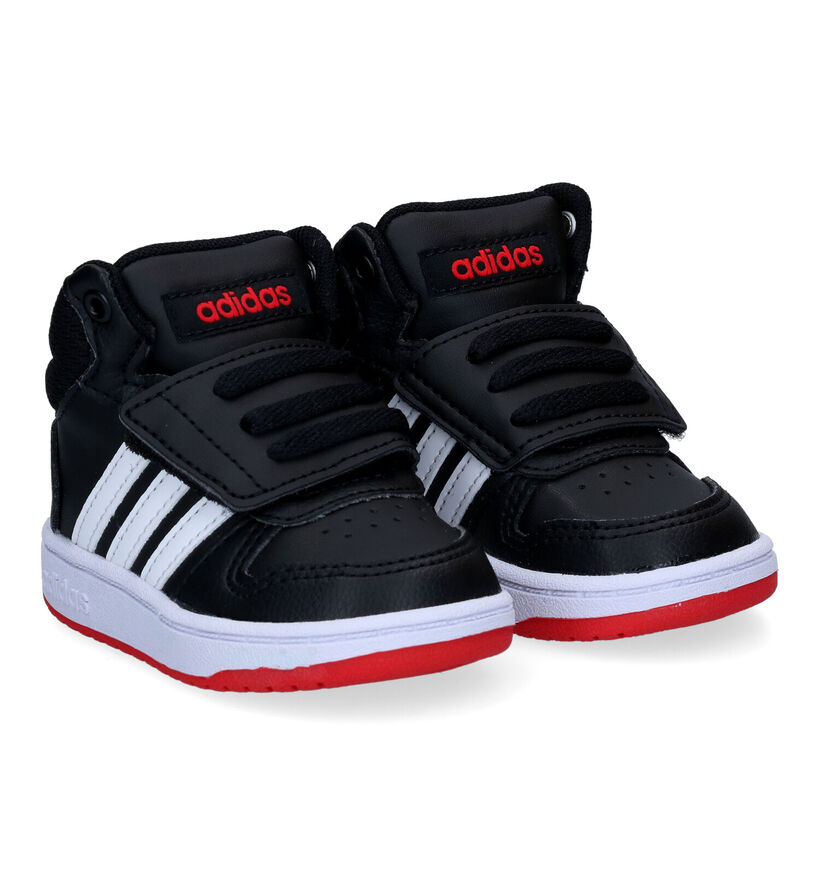 adidas Hoops Mid 2.0 Zwarte Hoge Babysneakers voor jongens (299872) - geschikt voor steunzolen