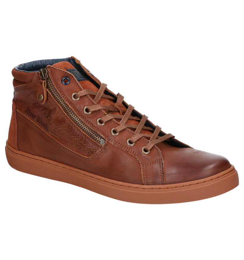 River Woods Rabbi Chaussures hautes en Cognac en cuir (259908)