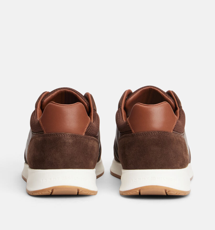 Tommy Hilfiger Dressy Runner Suede Donkerbruine Sneakers voor heren (374916) - geschikt voor steunzolen