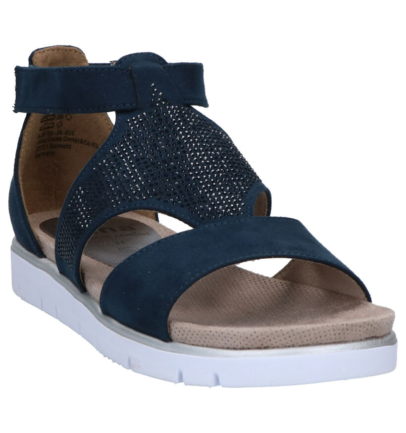 Jana SoftFlex Blauwe Sandalen in stof (270842)