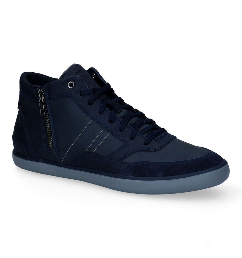 Geox Elver Chaussures hautes en Bleu en cuir (295233)