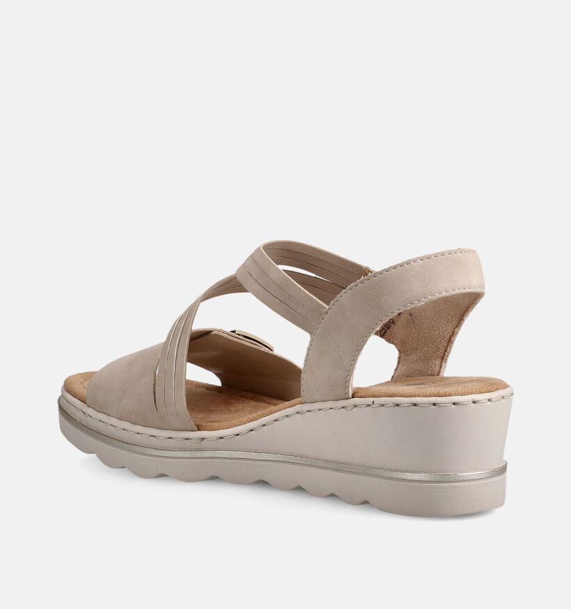Rieker Beige Sandalen met Sleehak voor dames (370409)