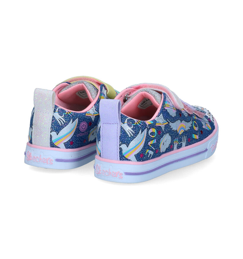 Skechers Sparkle Lite Blauwe Sneakers voor meisjes (302740)